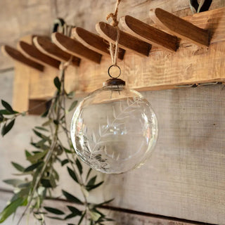 5" Etched Laurel Christmas Ornament