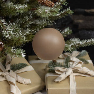 5" Beige Glass Kugel Ornament