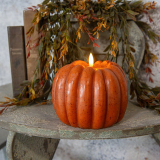 5" 3D Flame Pumpkin Candle - Orange
