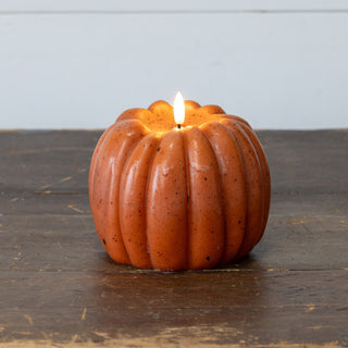5" 3D Flame Pumpkin Candle - Orange