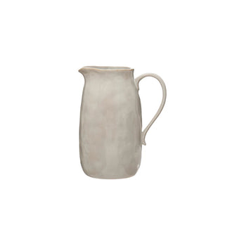 62oz Reactive Glaze White Stoneware Pitcher