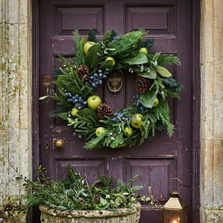 30" Mixed Pine & Green Apple Wreath
