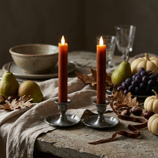 Set of 2 – 6.75" Moving Flame Bronze Taper Candles