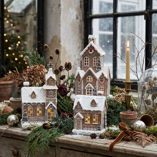 Resin Gingerbread LED House - Choose Style