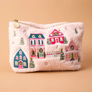 Pink Pine Village Teddy Pouch