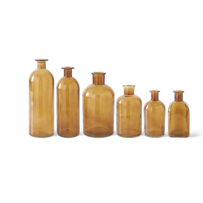 Set of 6 Amber Bottles