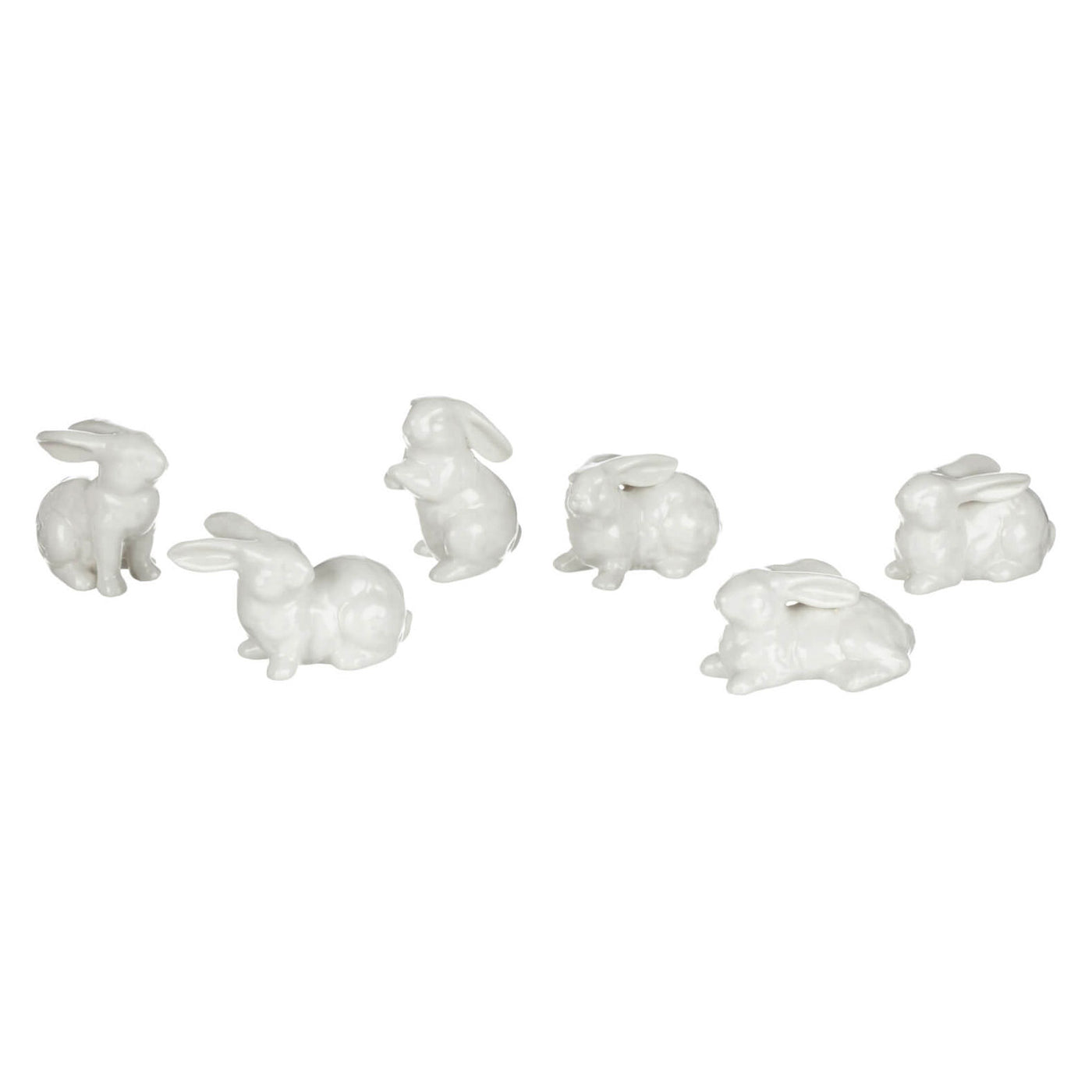Set of 6 Little Porcelain Bunnies