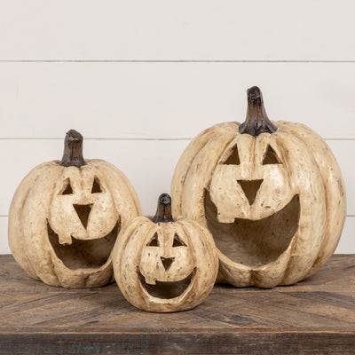 15" Big Mouth Pumpkin - White