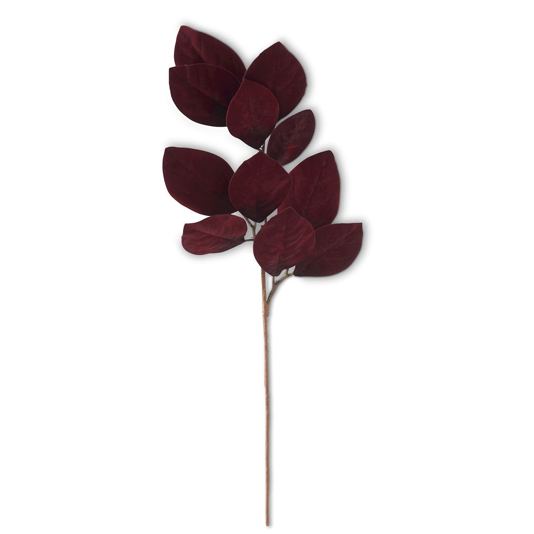 33" Burgundy Velvet Magnolia Leaf Spray