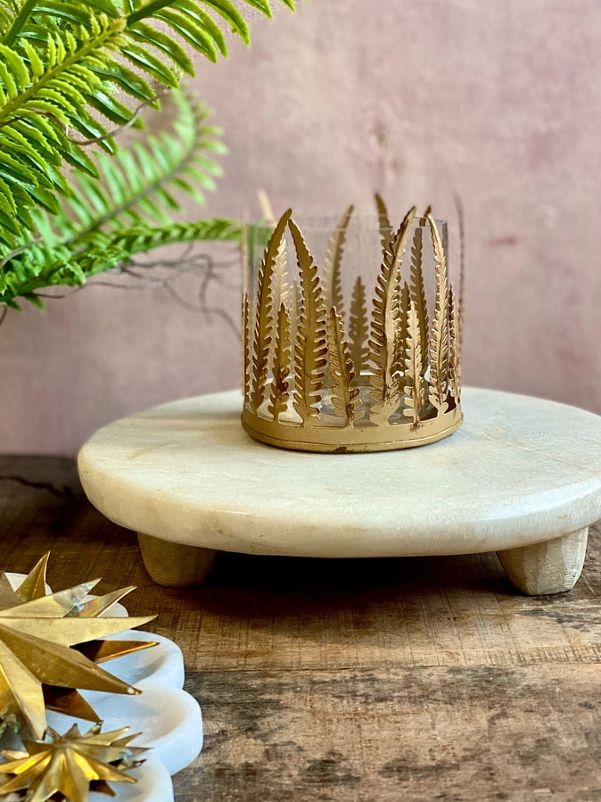 Brass Fern Tealight Holder