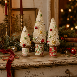 Set of 3 Vintage Spool Christmas Trees