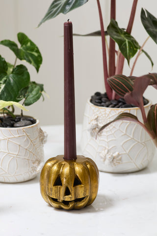 Metal Carved Pumpkin Candleholder