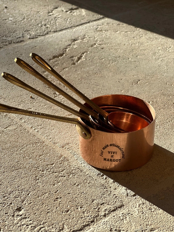 Set of 4 Artisan Copper Measuring Cups