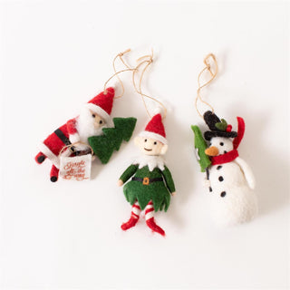 Felted Wool Merry Maker Ornaments - Choose Style