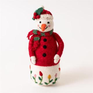 Snow Blossom Wool Snowman