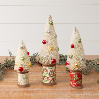 Set of 3 Vintage Spool Christmas Trees