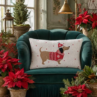 Winter Dachshund Pillow
