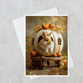 Pumpkin Hollow Bunny Greeting Card