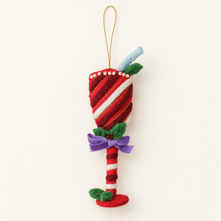 Handmade Felt Holiday Cocktail Ornament - Choose Style