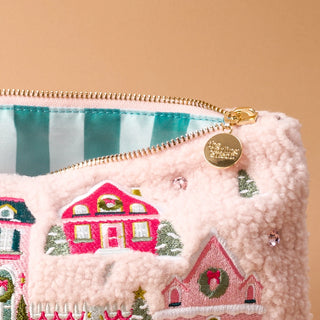 Pink Pine Village Teddy Pouch