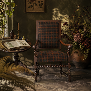 Plaid Donal Twist Arm Chair