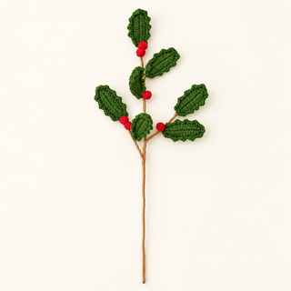 18.5" Crocheted Holly Stem - Choose Style