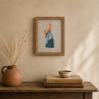 Andean Working Women Framed Print on Linen - Choose Style