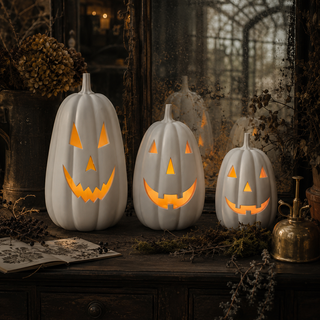 White LED Jack-o-Lantern - Choose Size