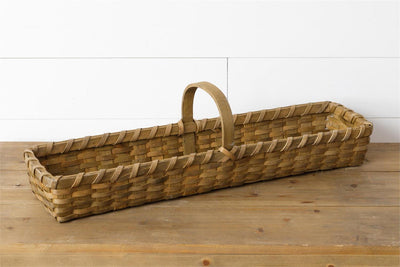 27.5" Rectangle Chipwood Basket With Handle