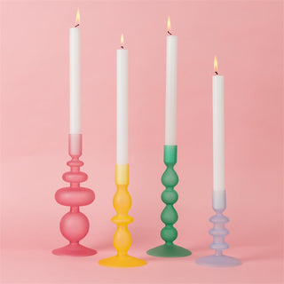 Set of 4 Aura Glass Taper Holders