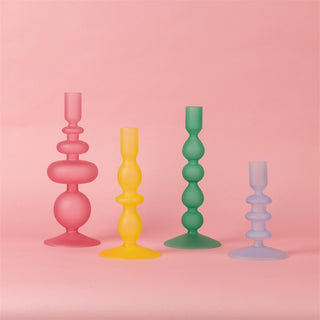 Set of 4 Aura Glass Taper Holders