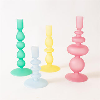 Set of 4 Aura Glass Taper Holders