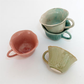 Glazed Lotus Petal Mugs - Choose Color
