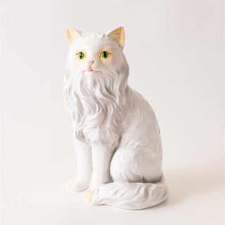 11" White Persian Cat Figurine