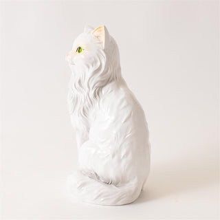11" White Persian Cat Figurine