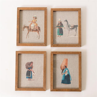 Andean Working Women Framed Print on Linen - Choose Style