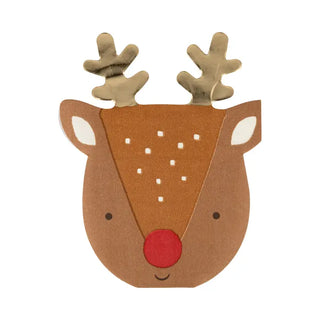 Rudolph Shaped Dinner Napkin - Set of 18