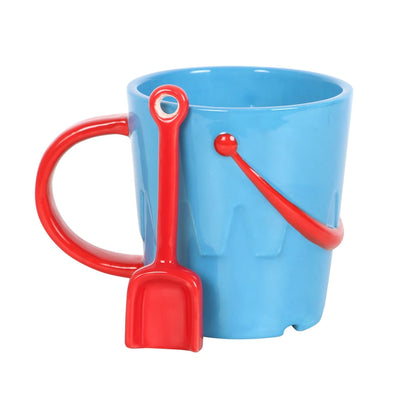Bucket Shaped Ceramic Mug with Shovel Spoon