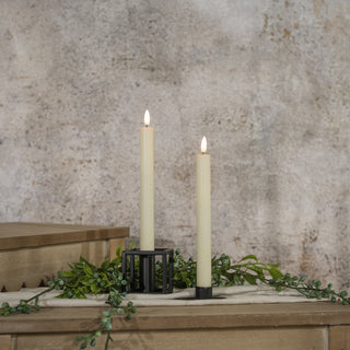Set of 2 – 9.5" 3D Flame Cream Shimmer Taper Candles