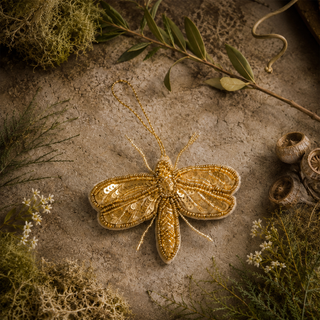 Gold Beaded Beetle Ornament - Choose Style