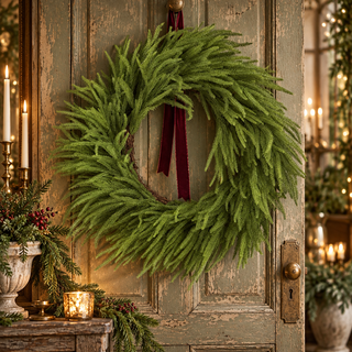 30" Real Touch Norfolk Pine Wreath