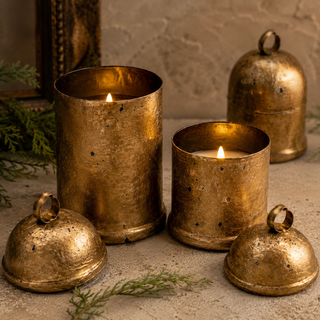 Gold Sleigh Bell 3D Flame Candle - Choose Size