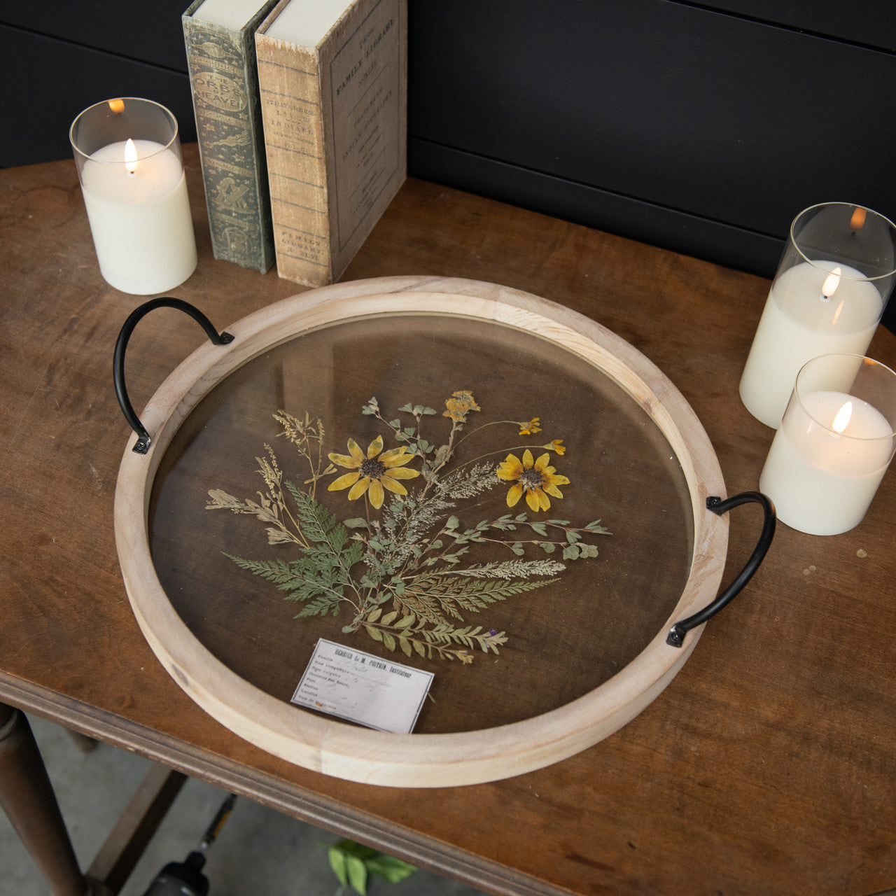 Yellow Pressed Botanical Tray