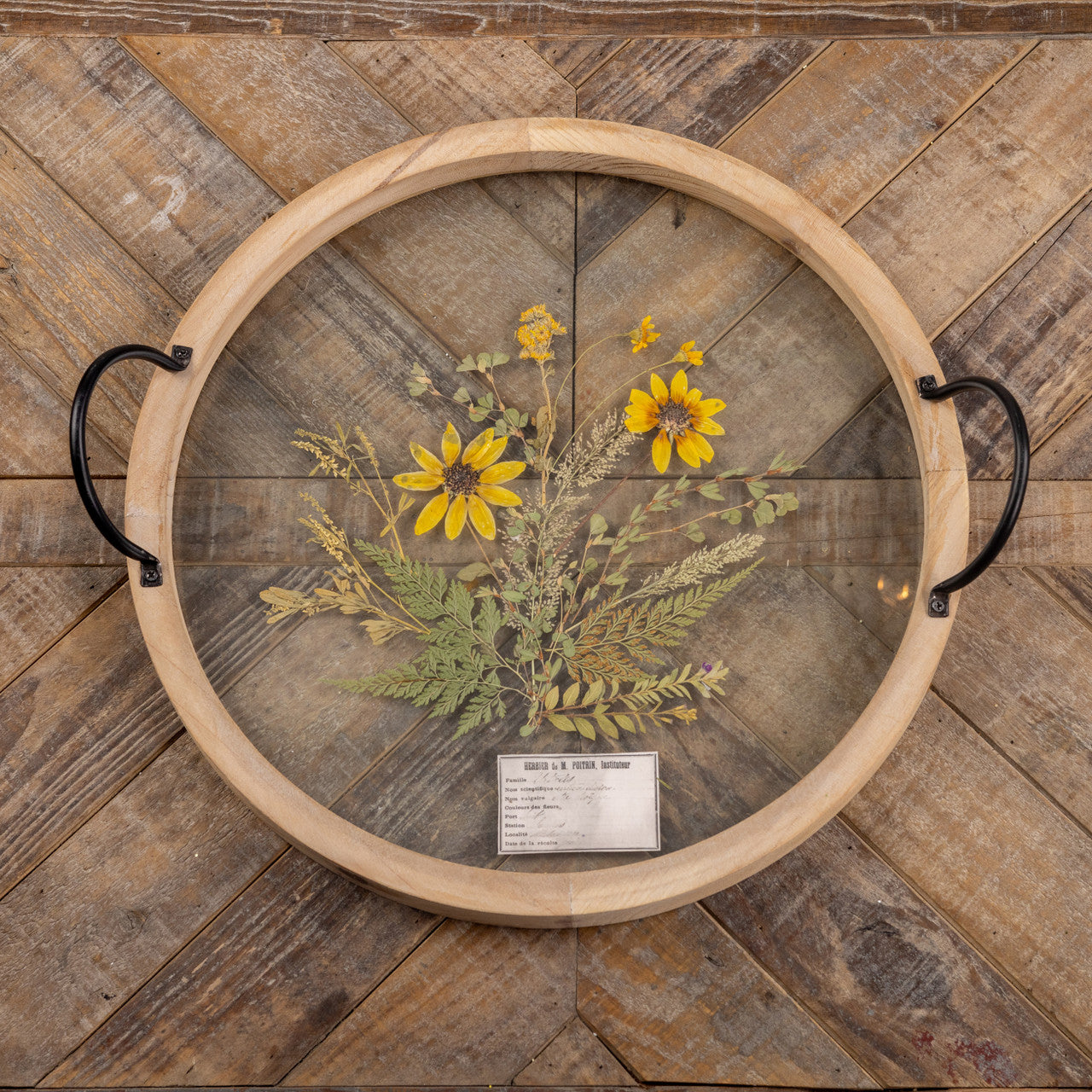 Yellow Pressed Botanical Tray