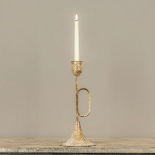 13.75" Gold Trumpet Taper Candle Holder