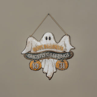 Ghostly Greetings Metal Sign
