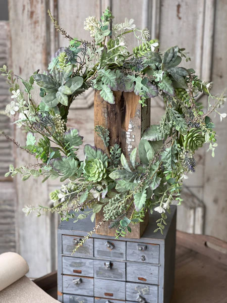 24" Windcrest Succulent Wreath