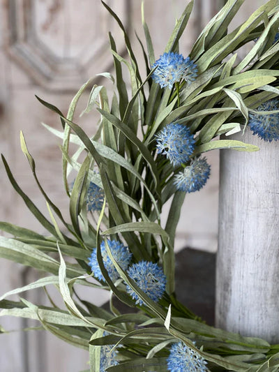 24" Cerulean Sky Grass Wreath