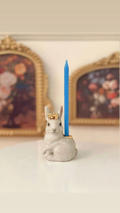 Porcelain Bunny Heirloom Birthday Cake Topper