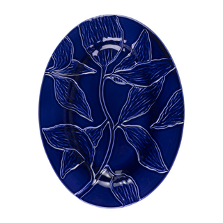Bergs Potter Florita Glazed Agate Blue Tray